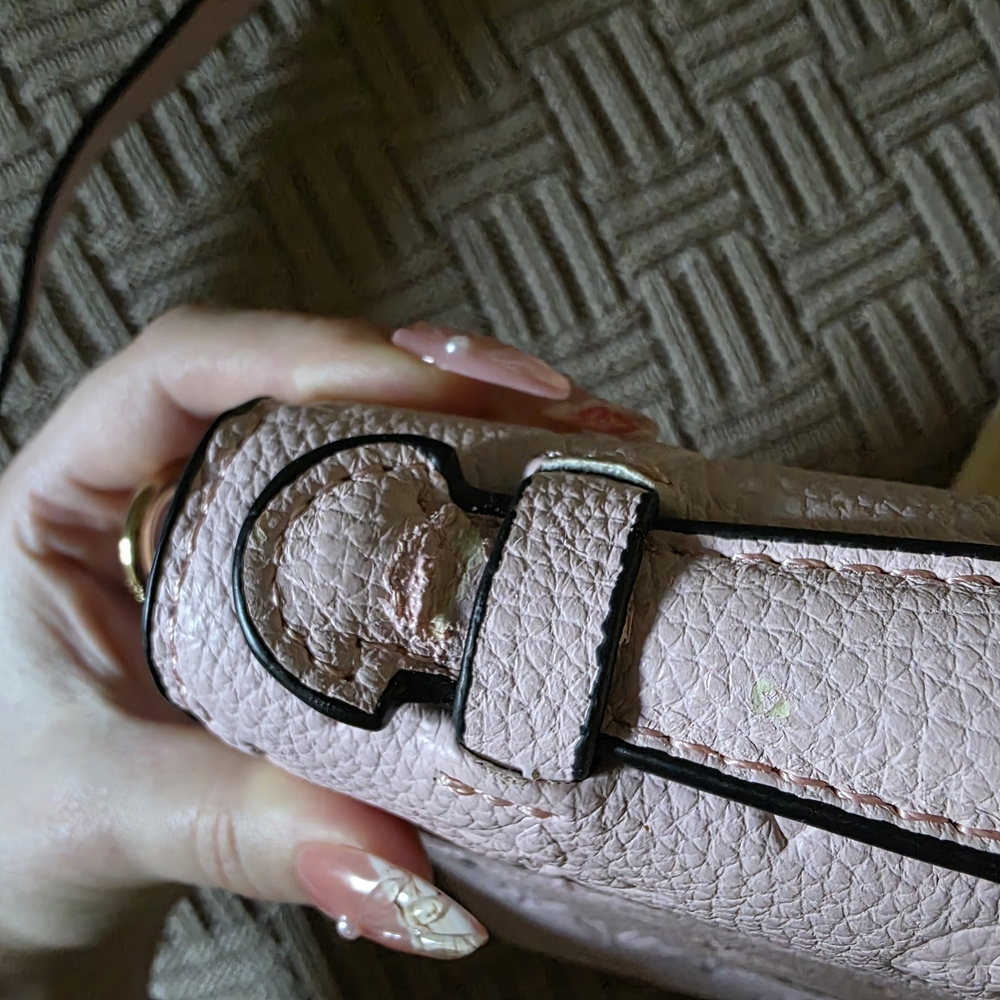 Source Unknown Pink Embossed Monogram Shoulder Ba… - image 5